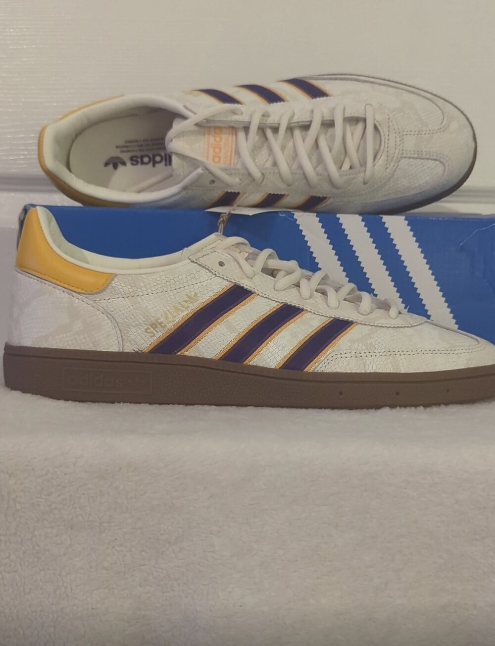 adidas Handball Spezial KK1189 White Purple Yellow Men's 10.5 NIB